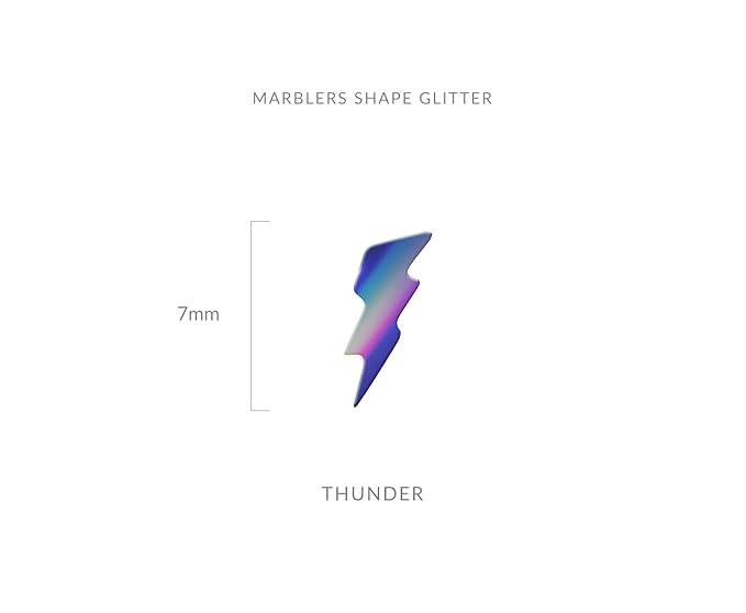 MARBLERS [Thunder] Shape Glitter for Body & Face 0.11oz (3g) | Flake | Non-Toxic | Vegan | Cruelty-Free | Eyeshadow, Nail Polish, Nail Art | Festival, Rave & Party Makeup | Body & Face