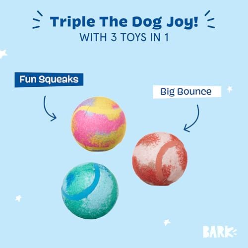 BarkBox Bath Bomb 3-in-1 Interactive Rubber Dog Toy Balls - for Dogs