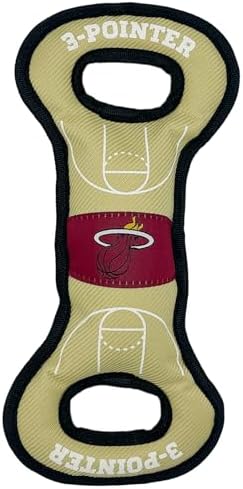 Pets First NBA Miami Heats Field Toy. - Tough Nylon Pet Toy with Double Trim Stitching & Inner Squeaker, One Size