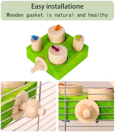 Birdie Puzzle Feeder - Interactive Foraging Toy for Parrots, Parakeets, Cockatiels, Conures | Mental Enrichment & Stimulation Game to Prevent Boredom (Green)