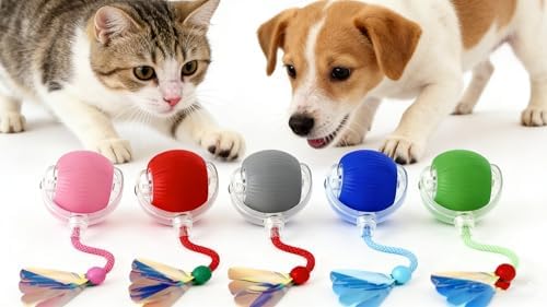 Automatic Rolling Ball Toy for Cats & Dogs. Self-Moving Electric Toy relieves Boredom. Sweet Gift for Your Furry Babies, Perfect for Small and Large Dogs.
