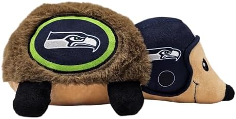 NFL Seattle Seahawks Plush Hedgehog Toy for Dogs & Cats, Cool Soft Pet Toy for Fun and Interactive Play, Dog Chew Toy with Squeaker, Licensed Hot Pet Toy