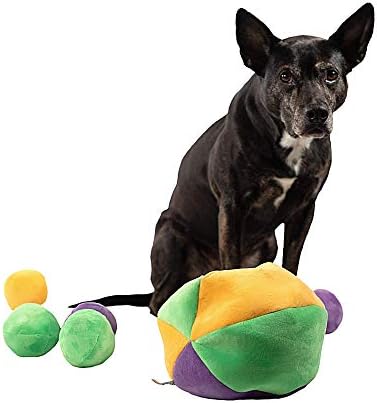 Midlee Hide a Ball Dog Puzzle Toy with 8 Plush Squeaker Balls (Large)