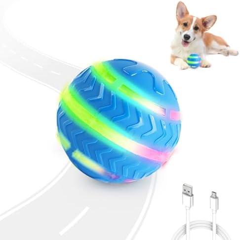 ALL FOR PAWS Interactive LED Dog Ball for Boredom Motion Activated Moving Dog Balls Toy Lights Up for Day/Night Play, Dog Enrichment Mental Stimulation Toys for Puppy, USB Rechargeable Dog Toys