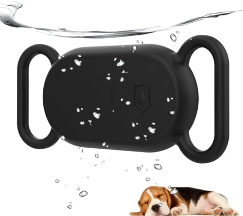Waterproof Dog Collar Holder Compatible with Samsung Galaxy SmartTag 2 | Silicone GPS Tracker Hidden for Samsung Tag 2, Anti-Lost Dog Collar Smart Tag 2 Case(Black)