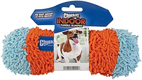 Chuckit! Indoor Fetch Tumble Bumper Dog Toy (8.5 Inch), Orange and Blue