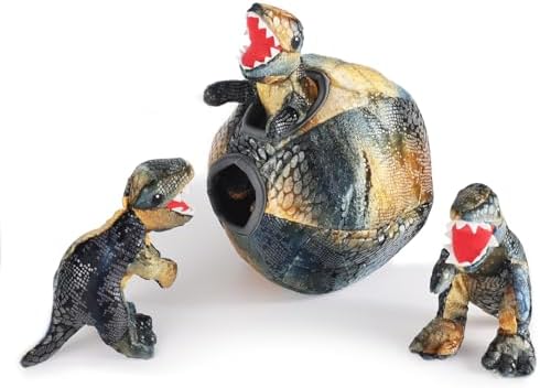 IFOYO Squeaky Dog Toys, Dinosaur Puppy Toys, Plush Interactive Dog Toys for Small Medium Dogs, Enrichment Hide and Seek Dog Toy
