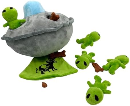 UFO and Aliens Dog Toy Funny Flying Saucer Stuffed Chew Toy