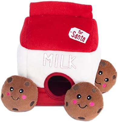 ZippyPaws Burrow Hide & Seek Plush Puzzle - Santa's Milk & Cookies