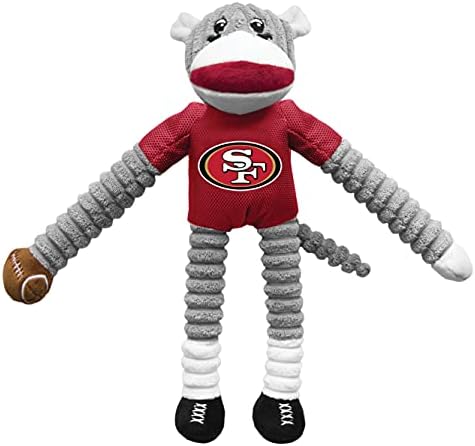 Littlearth NFL San Francisco 49ers Sock Monkey Pet Toy, Team Color, One Size