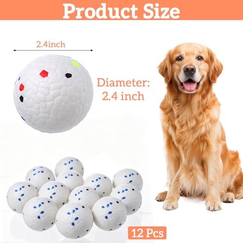 12 PCS Balls for Dogs, 2.4" Indestructible Dog Balls for Aggressive Chewers