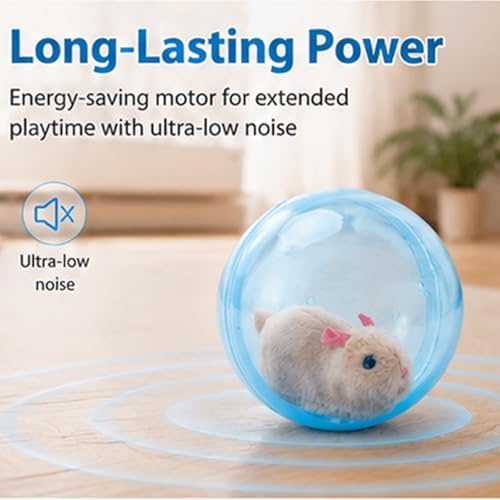 Automatic Animal Pet Rolling Ball,Hamster Ball for Cats Interactive,Hamster in Rolling Balls Smart Cat Toy (Pink)