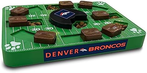 Pets First NFL Denver Broncos Puzzle, Interactive Dog Treat Puzzle Toy