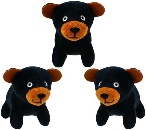 Bear Plush Dog Toy Squeaky Toy, Interactive Hide and Seek Replacement Dog Toys for Small & Medium Dogs (3Pcs Squeaky Bear)