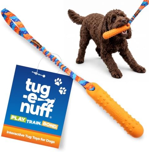 Tug-E-Nuff BOB 3-in-1 Dog Dummy (Orange), Interactive Dog Tug Toys 27.5 in