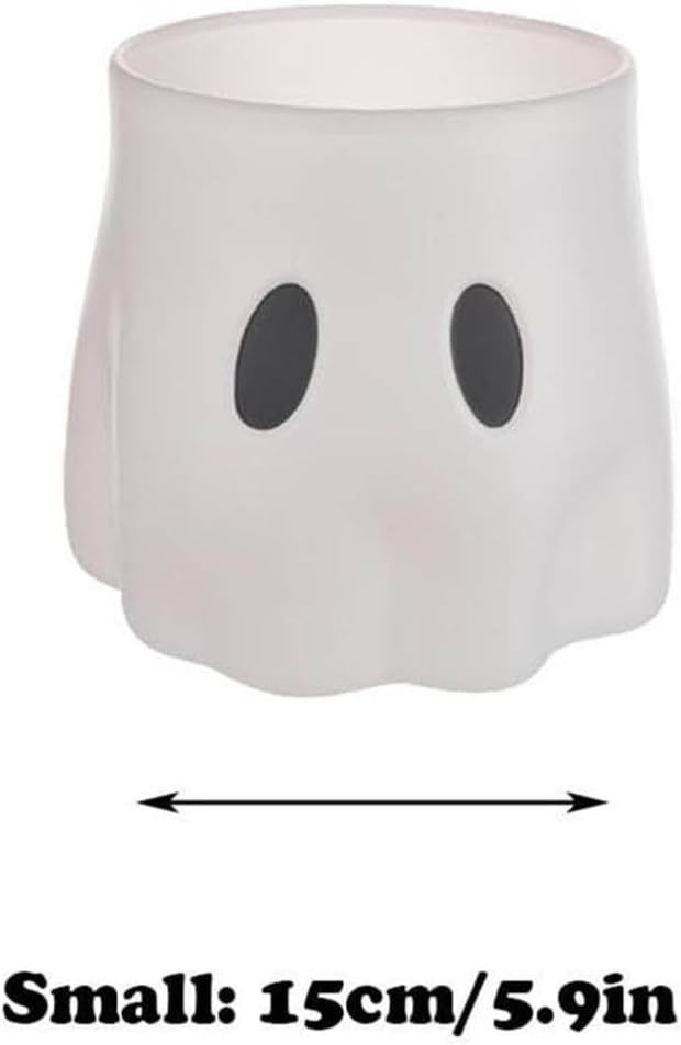Ghost Bucket Planter, Cute Ghost Design, Plastic, Indoor & Outdoor Decor, Versatile for Plants or Halloween Treats, Durable and Weather-Resistant, Ideal for Spooky Home or Garden Decoration (5.91‘)