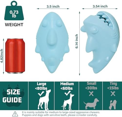 Treat Dispensing Dog Toys for Aggressive Chewers, Natural Rubber Chew Toy