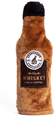 ZippyPaws Happy Hour Crusherz - Interactive Dog Toys to Keep Them Busy, Squeaky Plush Pet Toy for All Breeds, for Small, Medium, & Large Dogs, Drink Themed Crinkle Water Bottle Toy - Whiskey