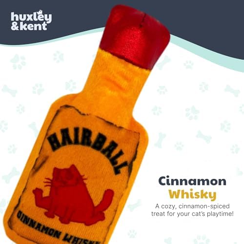Huxley & Kent Plush Crinkle Catnip Cat Toy, Hairball Cinnamon Whisky