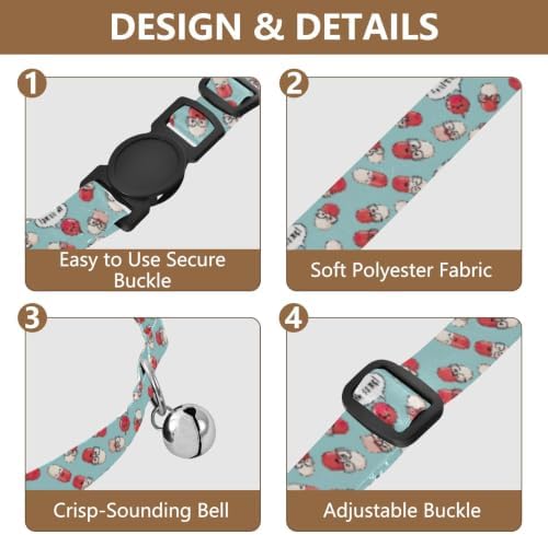 2 Pack Pet Collars Cute Cartoon Capsules Collar with Bell for Dog Puppy, Adjustable 10.6 to 17.1 Inches