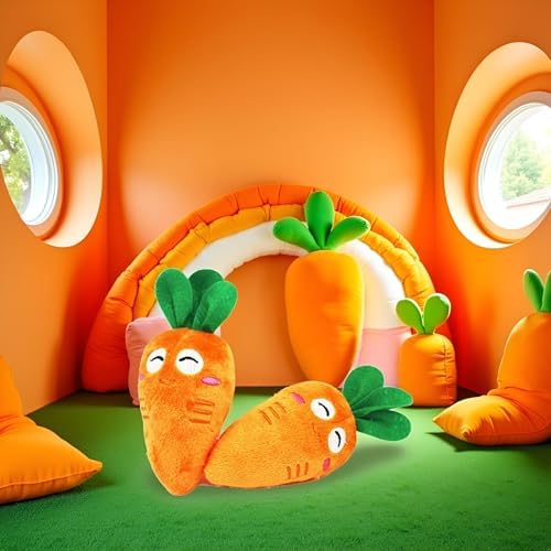 1Pc Orange Soft Puppy Pet Supplies Cute Carrot Plush Chew Squeaker Sound Squeaky Toys for Dog Cat Birthday Xmas Gifts Pet Supplies Puppy Toys