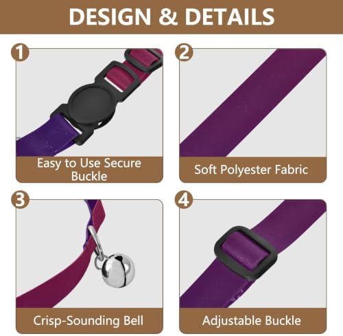 Gradient Blue to Red Pet Collar 2 Pack Collar for Puppy Adjustable 10.6 to 17.1 Inches