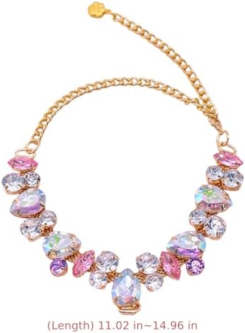 Pet Collar, Multicolor Resin Dog Collar, Adjustable Gold Chain Necklace for Small and Medium Cats, Floral Charm Accessory for Wedding, Birthday, and Photoshoots
