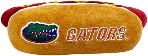 Pets First NCAA Florida Gators HOT Dog Plush Dog & CAT Squeak Toy - Cutest HOT-Dog Snack Plush Toy for Dogs & Cats with Inner Squeaker & Beautiful Football/Basketball Team Name/Logo