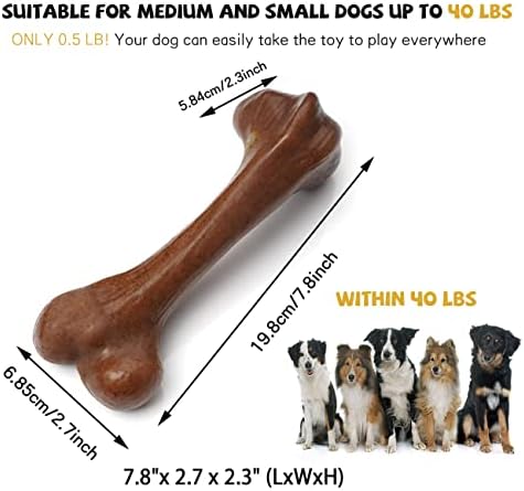 Dog Hard Chew Toys, Dog Chew Toys for Aggressive Chewers, Aggressive Chewing Dog Toys, Durable Dog Toys for Medium/Large Breed Dogs, Beef Flavor (3pcs)