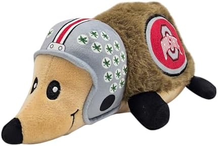 NCAA Ohio State Buckeyes Plush Hedgehog Toy for Dogs & Cats, Cool Soft Pet Toy for Fun and Interactive Play, Dog Chew Toy with Squeaker, Licensed Hot Pet Toy