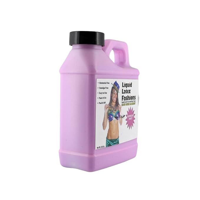 Fluorescent Violet 8 Oz - Liquid Latex Face and Body Paint, Black Light UV Reactive GLOW, Ammonia Free, Perfect for Halloween Costume, Cosplay, Concerts, Parties!