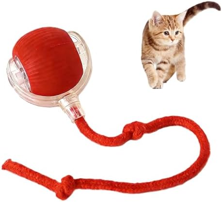 Interactive Cat Toy Rolling Ball with Tail, Motion Activated Indoor Cats
