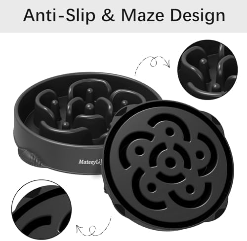 MateeyLife 1-Pack Slow Feeder Dog Bowls, 4 Cups, Dog Puzzle Feeder Bowl