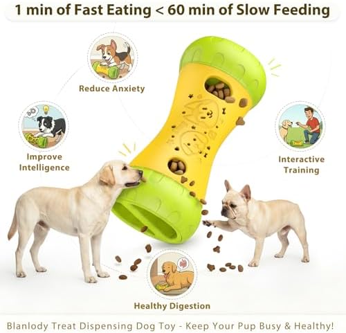 Treat Dispensing Dog Puzzle Toy, Interactive Dog Toys, Yellow