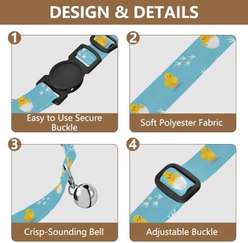 Cute Yellow Chicks Light Blue Dog Collar 2 Pack Lightweight Small Dog Collar Adjustable 10.6 to 17.1 Inches