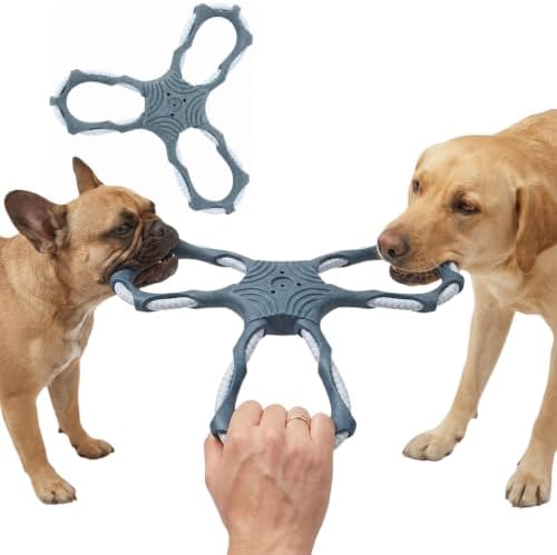 3 Way Doy Toys, Dog Tug Toy for Multiple Dogs, Dog Chew Toys, Blue