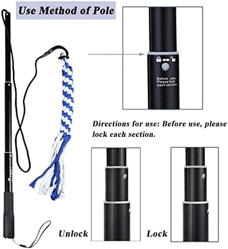 Flirt Pole for Dogs, Interactive Teaser Wand with Fleece Rope Toy