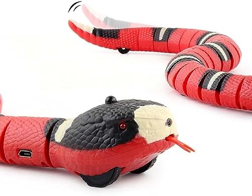 Electric Sensing Cat Toy Snake - Small Pet Toys Automatically Sense Obstacles Interactive Toy Gift, Realistic Rechargeable Tricky Simulation Toy, Snake Cat Toy for Cats Dogs