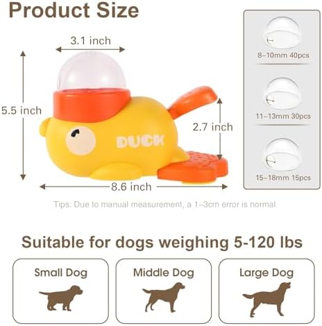 Duck Cat Treat Dispenser, 2026 Upgrade Duck Dog Feeder, Interactive Treat Dispenser Dogtoys Slow Feeder, Food Dispenser Toy with Button Pet Healthy Eating & Iq Training (2pcs)