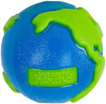Outward Hound by Planet Dog Orbee-Tuff Planet Ball Blue/Green Treat-Dispensing Dog Toy, Large