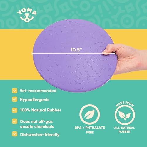 Yomp FetchFlyer MAX Dog Frisbee – Interactive Flying Disc Toy for Soft and Medium Chewers – Outdoor Fetch Toy for Dogs – Made from Pet-Safe, Non-Toxic, All-Natural Rubber