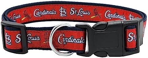 MLB St. Louis Cardinals Licensed PET COLLAR- Heavy-Duty, Strong, and Durable Dog Collar. Available in 29 Baseball Teams and 4 Sizes