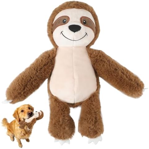 Squeaky Sloth Plush Dog Toy,Sturdy and Soft Stuffed Animal Toy,Interactive Chew Dog Toy,Keeps Them Busy,for Small Medium and Large Dogs Cute Pet Toys