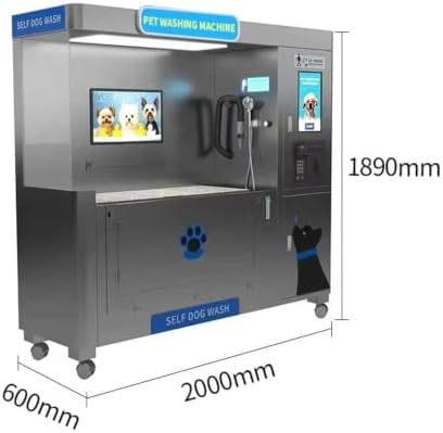 Smart Dog Wash Kiosk, Self Service Pet Washing Machine with Hot Water