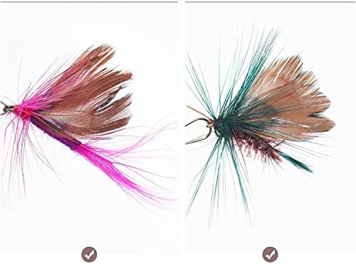 Cat Insect Feather Toys Replacement Cat Toy Wand Refills, 10 Pieces Mini Insect Cats Toy Feathers Refill, Interactive Cats Teaser Wand Attachments, with Bell