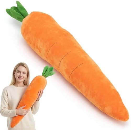 Carrot Dog Toy, Giant Carrot Dog Toy Plush, Large Carrot Toy for Dog, Indoor Entertainment and Anxiety Relief Companion, 29.5 Inches Carrot Garden Dog Toy