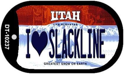 SMART BLONDE I Love Slackline Utah Novelty Metal Dog Tag Necklace DT-10237