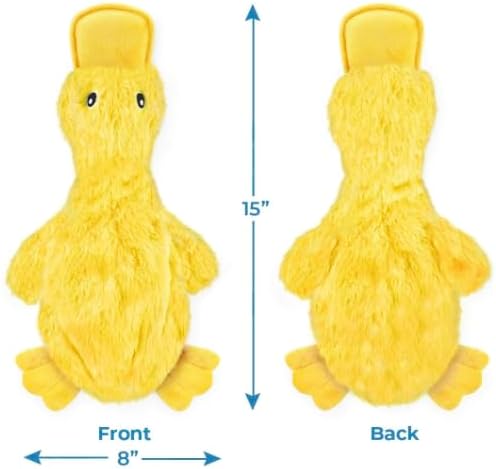 Interactive Squeaky Crinkle Duck Dog Toy – Soft Plush Toy for Puppies & Small Dogs – Perfect for Play & Fetch – Large, Yellow