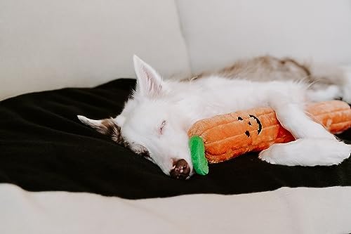 ZippyPaws Jigglerz Plush Dog Toy with Squeaker, Stuffed Toy for Tough Play, Pumpkin