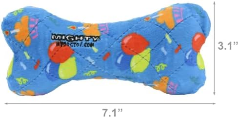 MIGHTY Tuffy 2 Pack Bone Dog Toy: Ultra Durable Plush Toy with Multiple Layers & Reinforced Seams, Washable and Floats, Vinyl Bone & Fleece